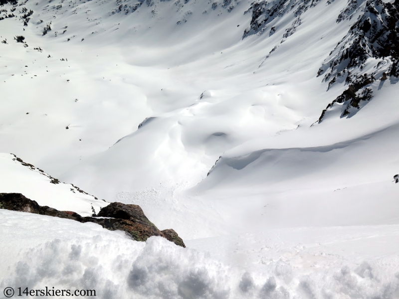 Backcountry skiing West Partner Peak. 