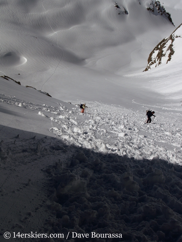 Backcountry skiing East Partner Peak (Peak V) in the Gore Range. 