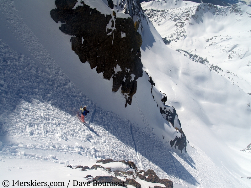 Backcountry skiing East Partner Peak (Peak V) in the Gore Range.