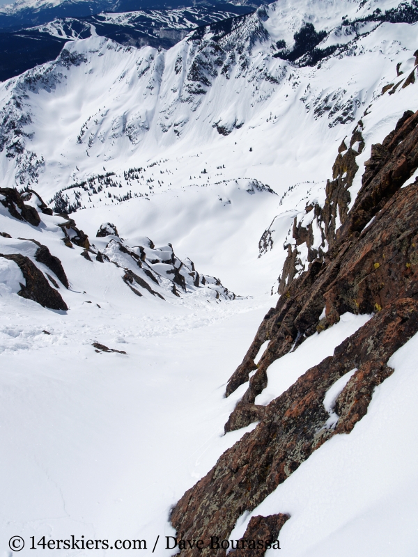 Backcountry skiing East Partner Peak (Peak V) in the Gore Range.