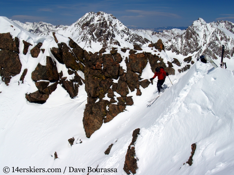 Backcountry skiing East Partner Peak (Peak V) in the Gore Range.