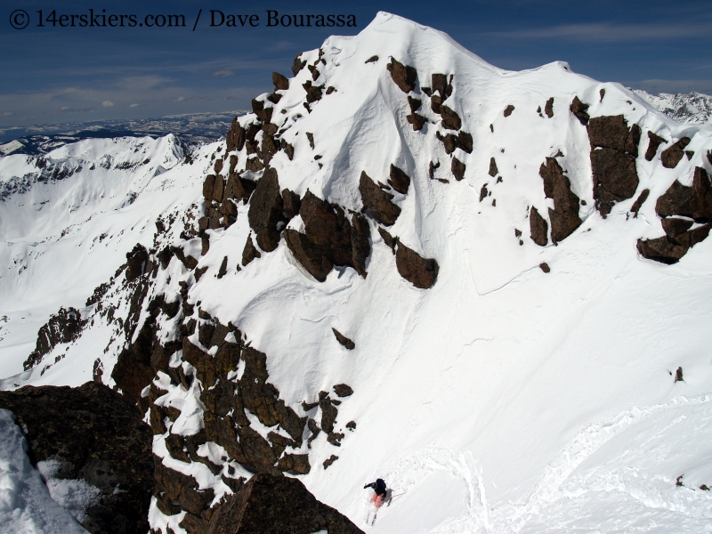 Backcountry skiing East Partner Peak (Peak V) in the Gore Range.
