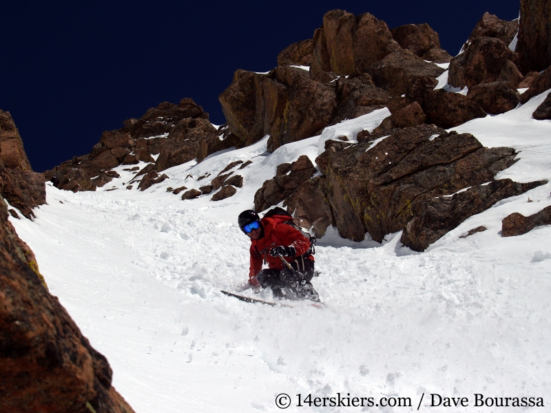 Backcountry skiing East Partner Peak (Peak V) in the Gore Range.