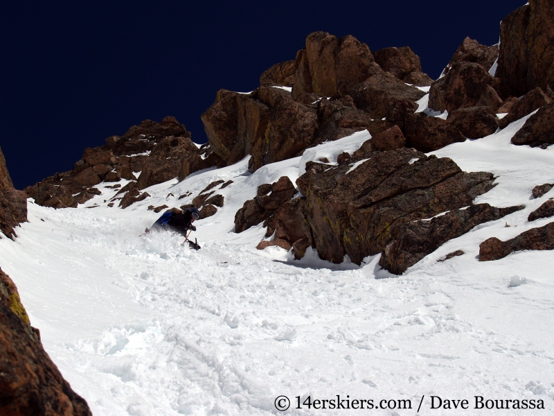 Backcountry skiing East Partner Peak (Peak V) in the Gore Range.