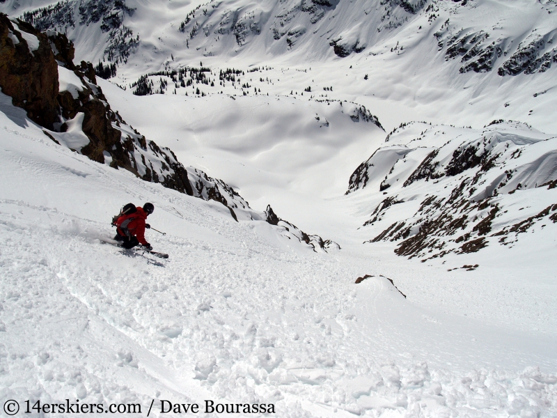 Backcountry skiing East Partner Peak (Peak V) in the Gore Range.