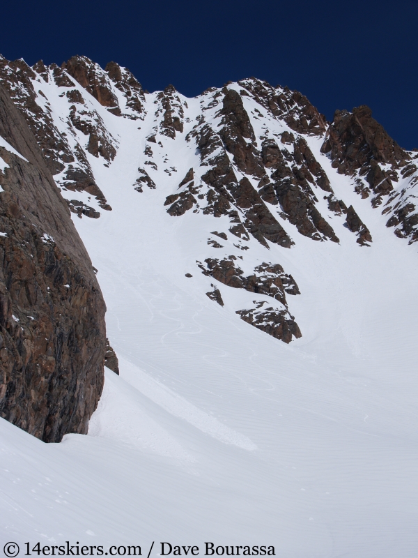 BBackcountry skiing East Partner Peak (Peak V) in the Gore Range.