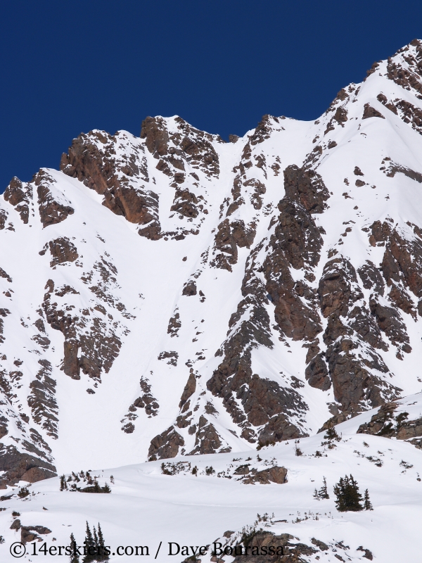 Backcountry skiing East Partner Peak (Peak V) in the Gore Range.