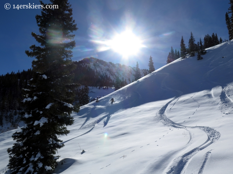 Backcountry skiing powder in Crested Butte