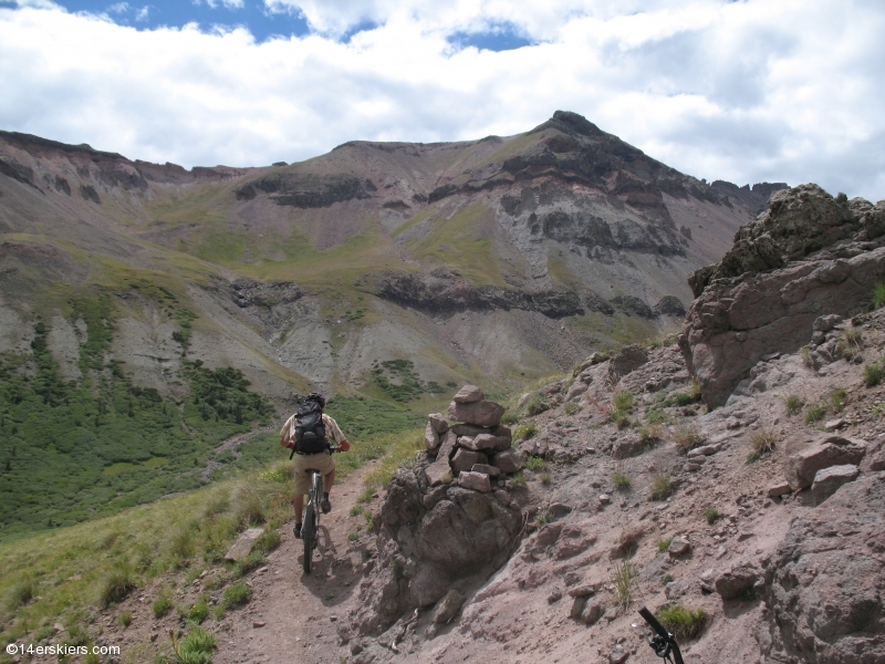 Mountain biking Cataract Ridge Trail, part of the Colorado Trail in the San Juans.
