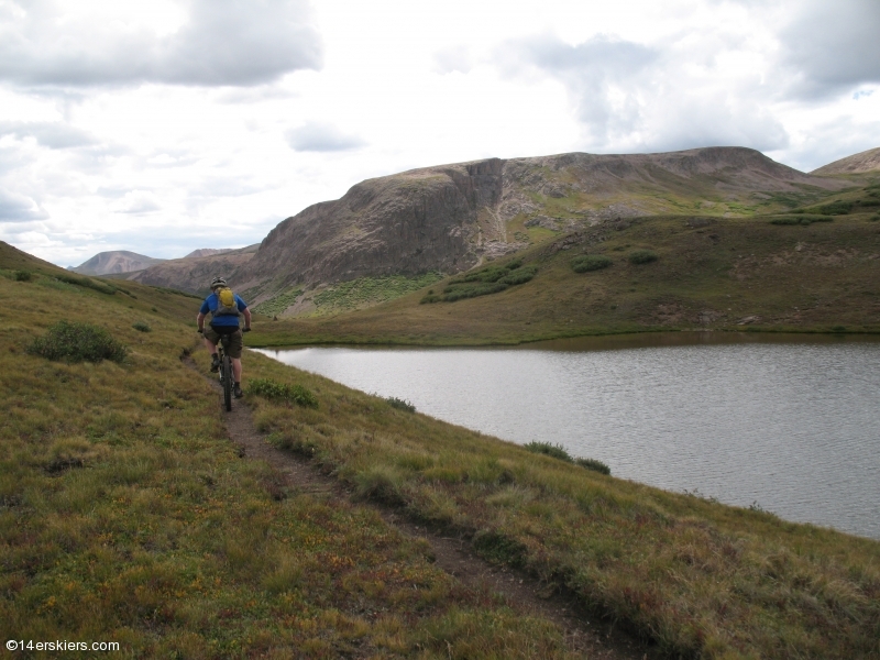 Mountain biking Cataract Ridge Trail, part of the Colorado Trail in the San Juans.