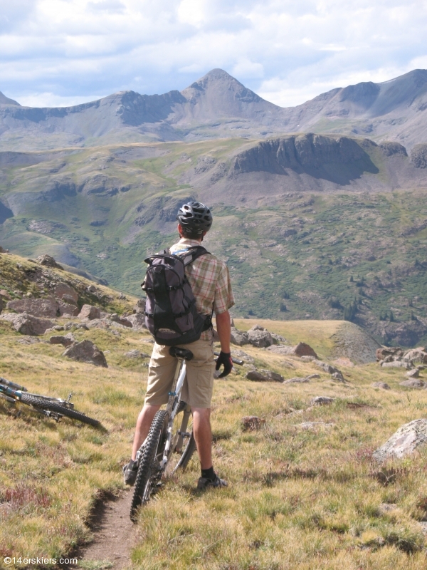 Mountain biking Cataract Ridge Trail, part of the Colorado Trail in the San Juans.