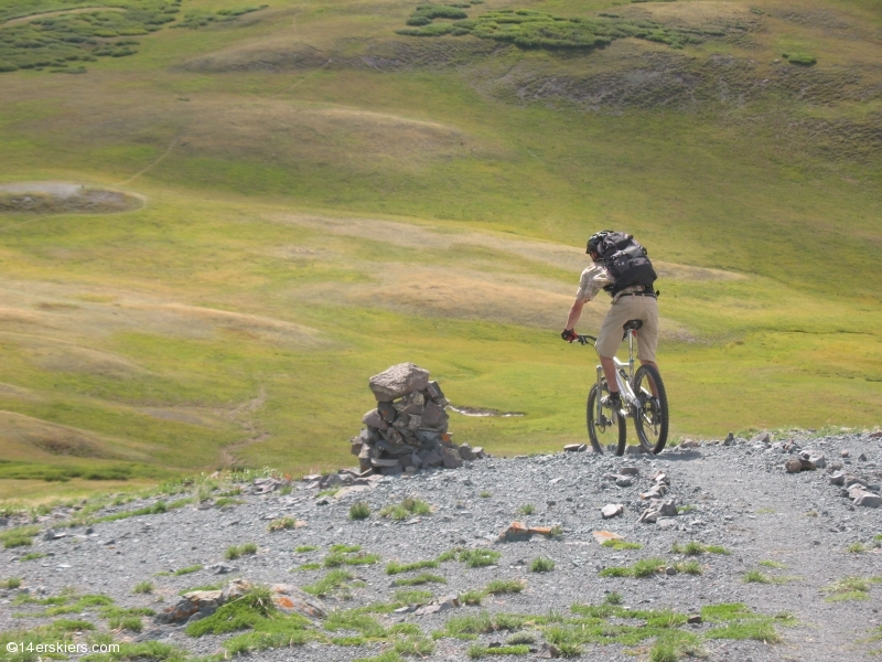 Mountain biking Cataract Ridge Trail, part of the Colorado Trail in the San Juans.