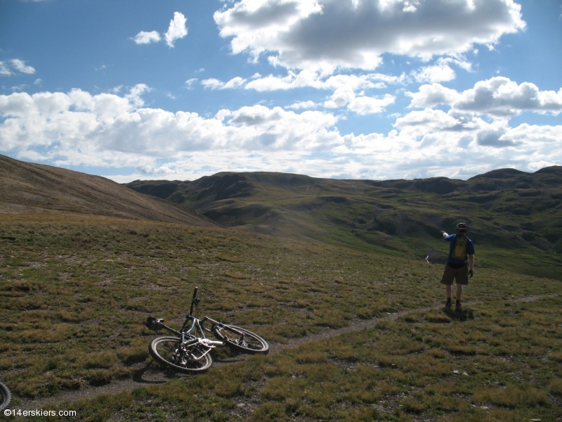 Mountain biking Cataract Ridge Trail, part of the Colorado Trail in the San Juans.