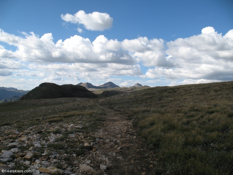 Mountain biking Cataract Ridge Trail, part of the Colorado Trail in the San Juans.