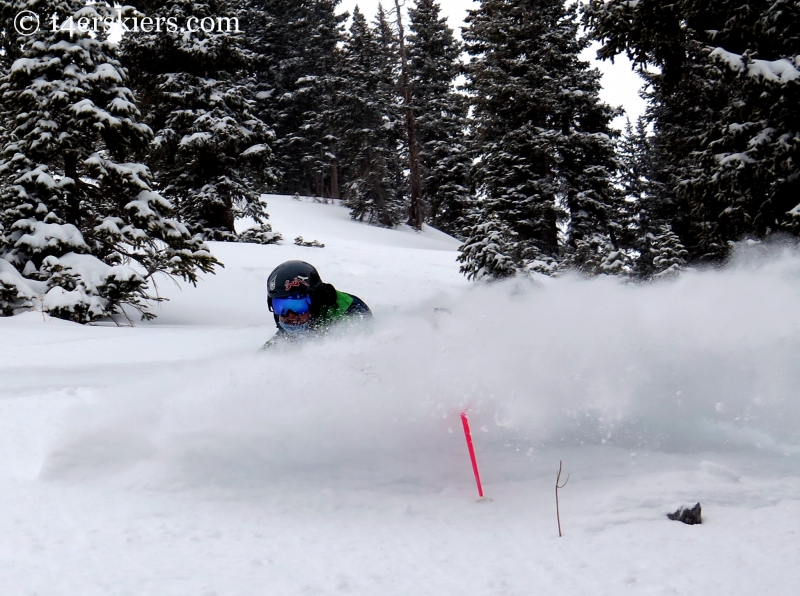 Alex Riedman powder skiing in the Crested Butte backcountry