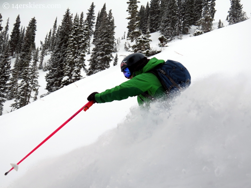 Alex Riedman powder skiing in the Crested Butte backcountry
