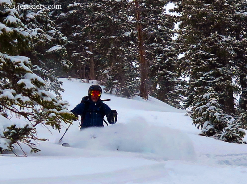 Ben McShan powder skiing in the Crested Butte backcountry