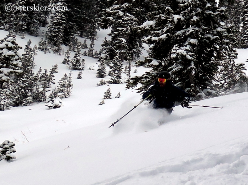 Ben McShan powder skiing in the Crested Butte backcountry