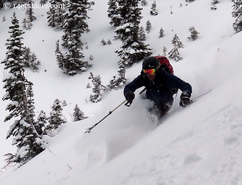 Ben McShan powder skiing in the Crested Butte backcountry