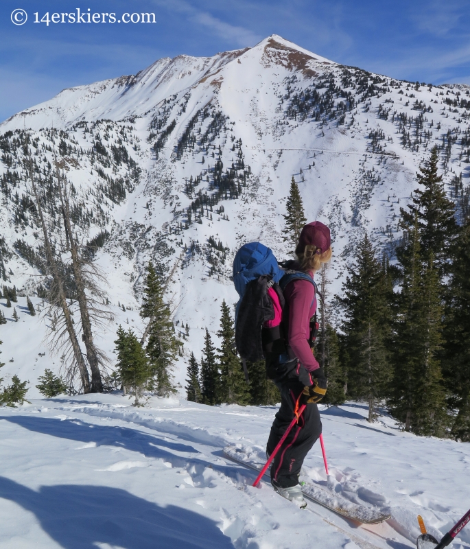 Alex Reidman admiring a line in the Crested Butte backcountry