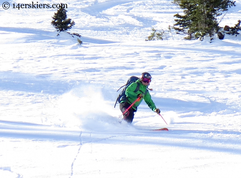 Alex Riedman skiing backcountry in Crested Butte