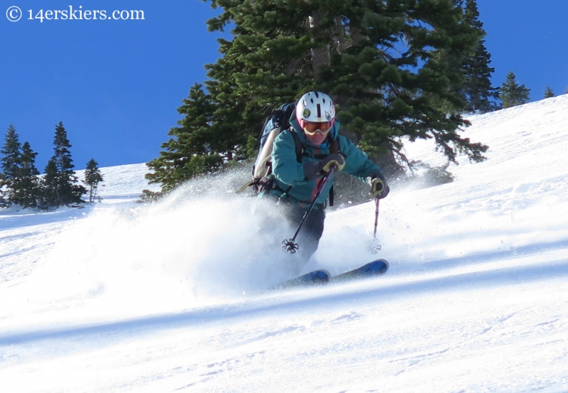 Susan Mol skiing backcountry in Crested Butte