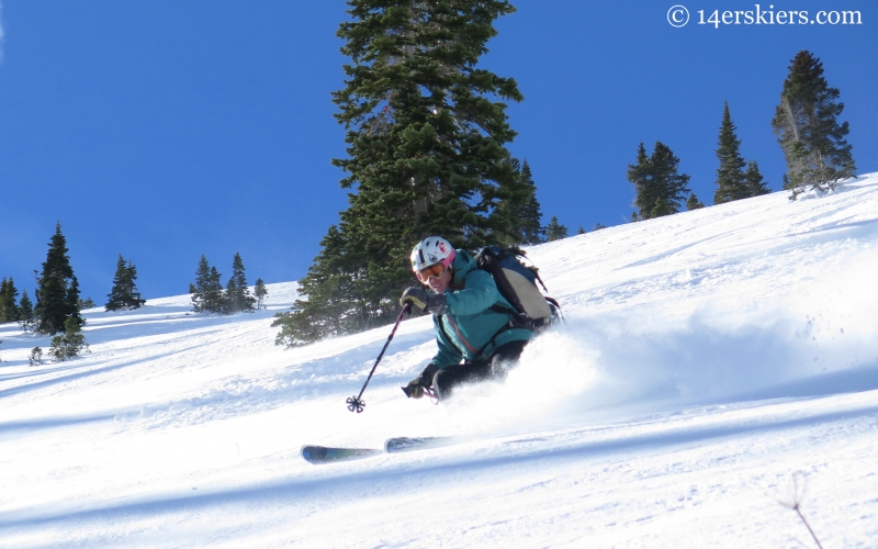 Susan Mol skiing backcountry in Crested Butte