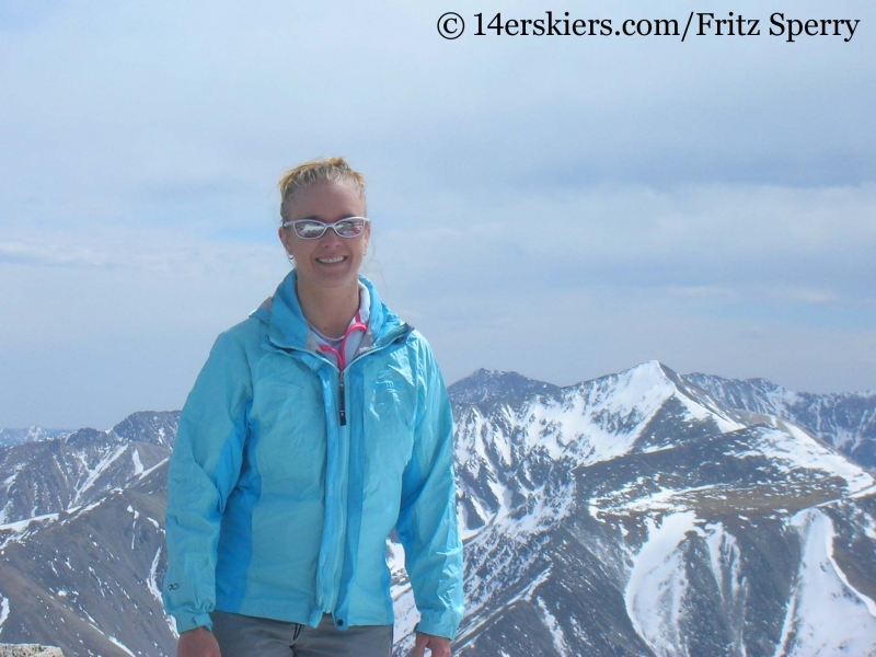 Brittany Konsella on the summit of Mount Princeton.