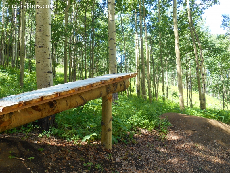 Wooden feature on Crusader at Crested Butte Mountain Resort