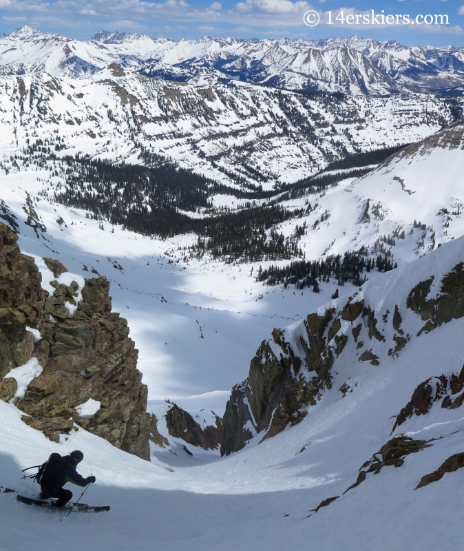 Susan Mol backcountry skiing in Crested Butte. 