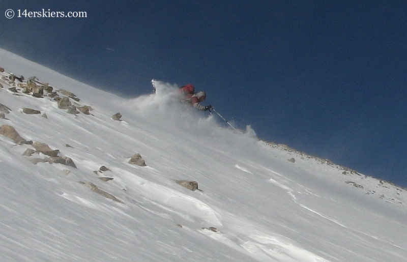 Brett Foncannon backcountry skiing on Quandary Peak. 