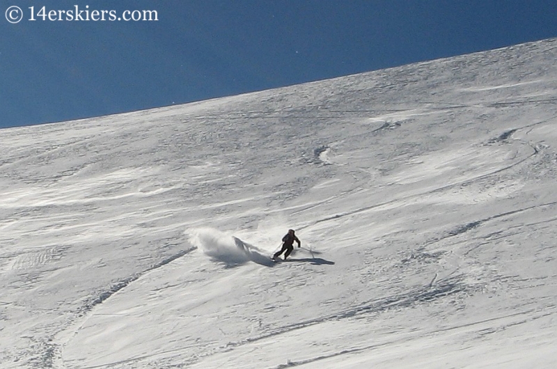 Brett Foncannon backcountry skiing on Quandary Peak. 