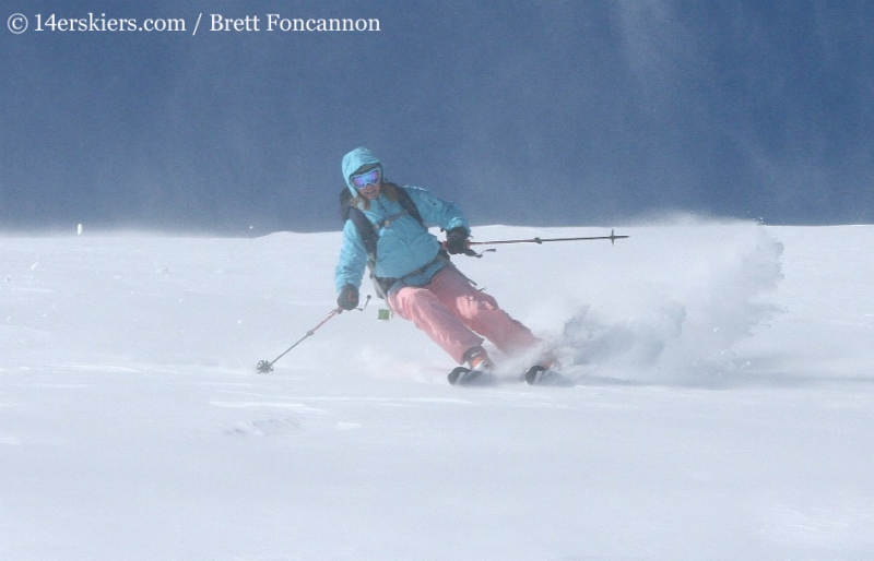 Brittany Konsella backcountry skiing on Quandary Peak.