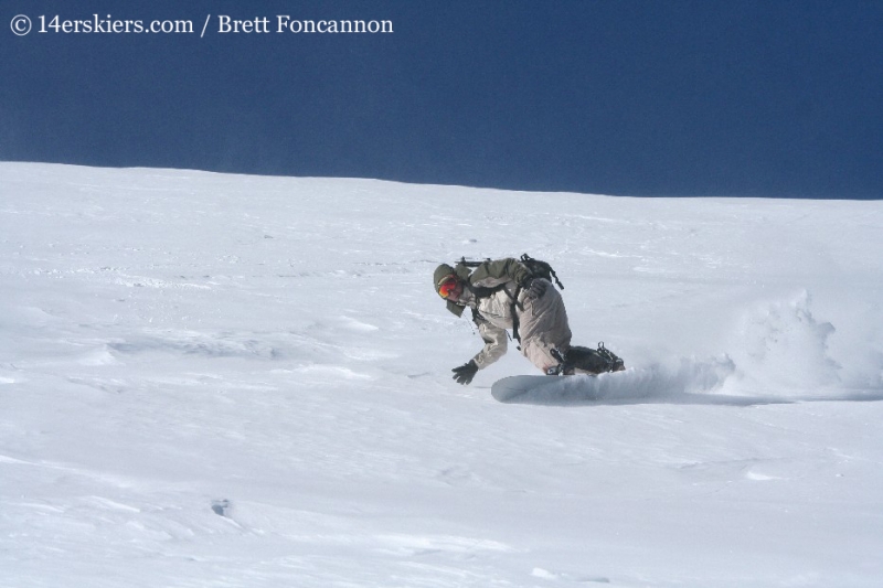 snowboarding on Quandary Peak.