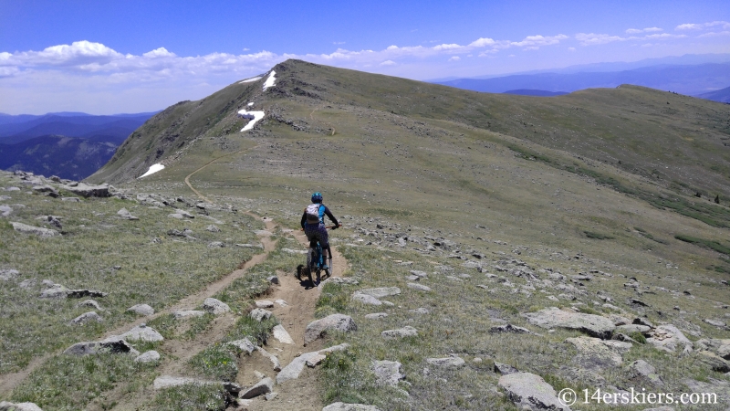 Mountain biking Horseshoe Trail near Whitepine, CO.