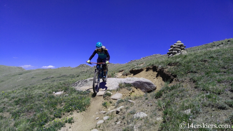 Mountain biking Horseshoe Trail near Whitepine, CO.