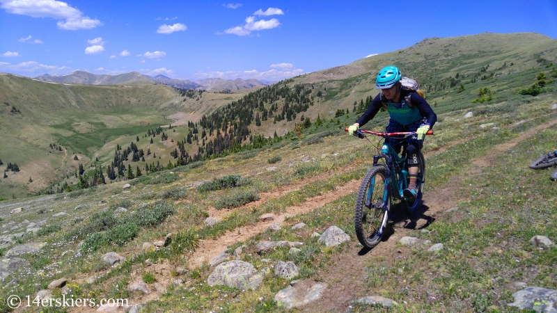 Mountain biking Horseshoe Trail near Whitepine, CO.