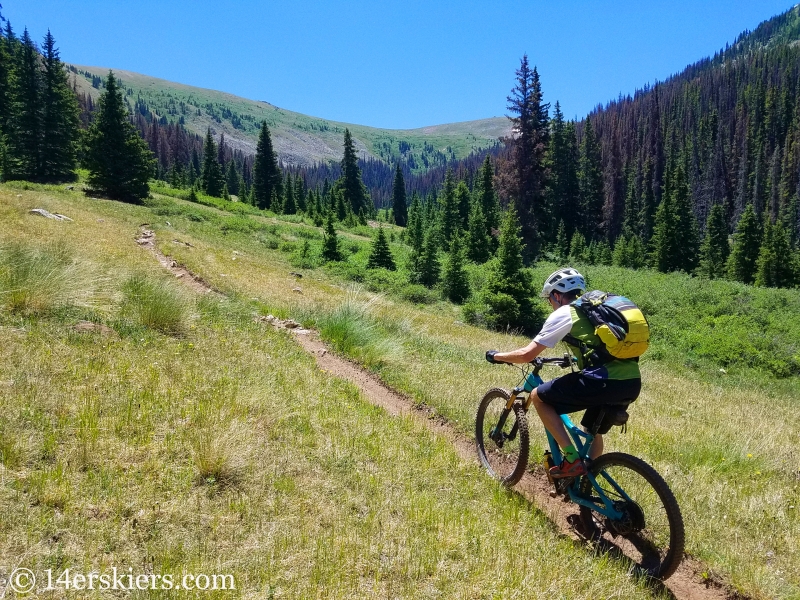 Mountain biking South Quartz trail near Pitkin, CO