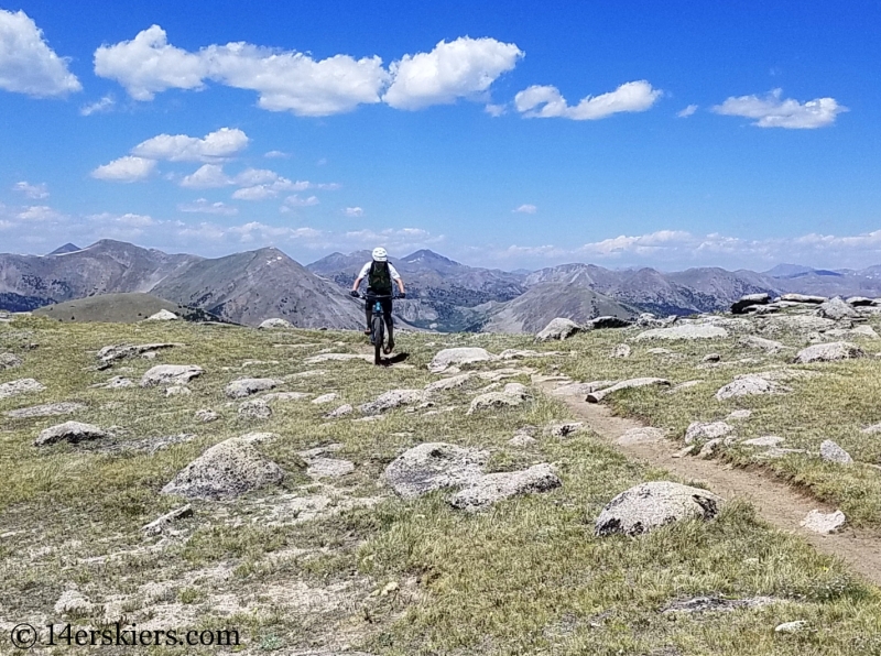 Mountain biking Horseshoe Trail near Whitepine, CO.