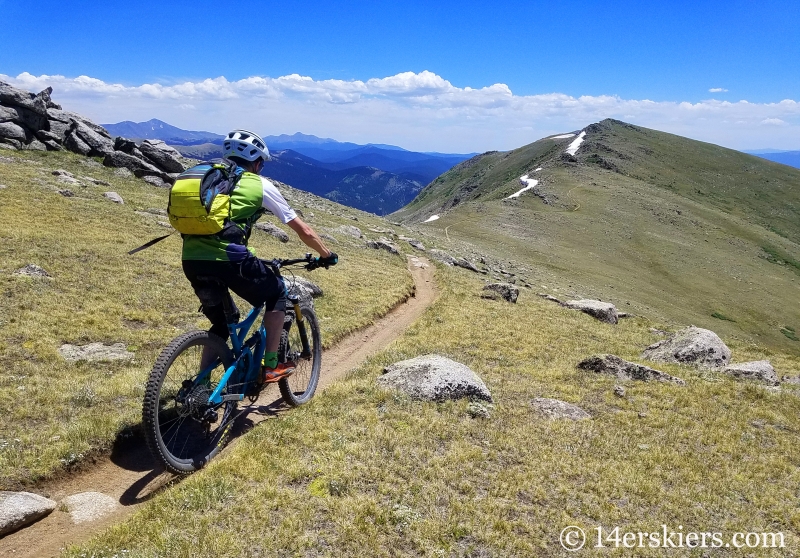 Mountain biking Horseshoe Trail near Whitepine, CO.