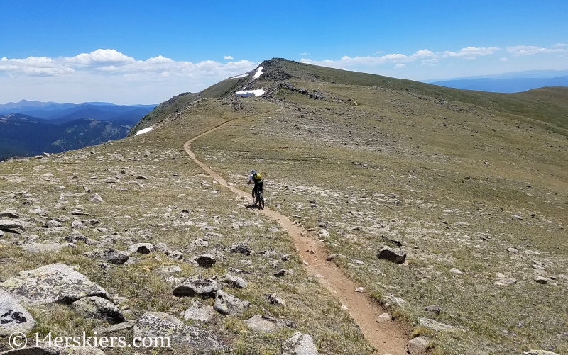 Mountain biking Horseshoe Trail near Whitepine, CO.