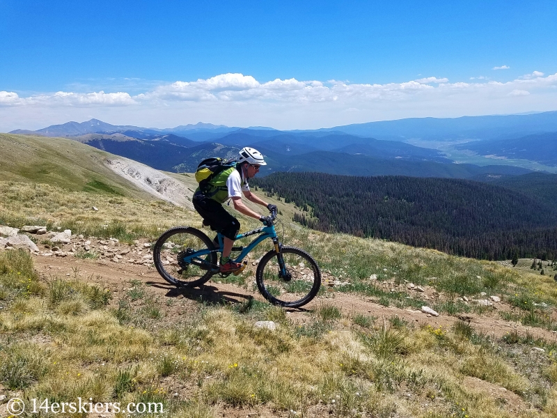 Mountain biking Horseshoe Trail near Whitepine, CO.