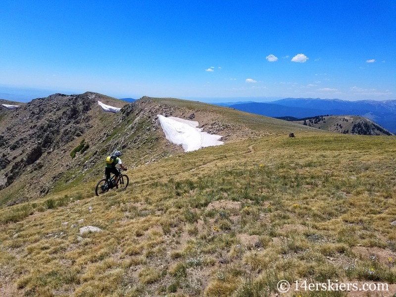 Mountain biking Horseshoe Trail near Whitepine, CO.
