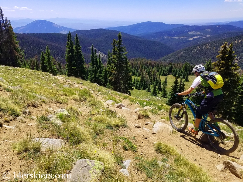 Mountain biking Horseshoe Trail near Whitepine, CO.