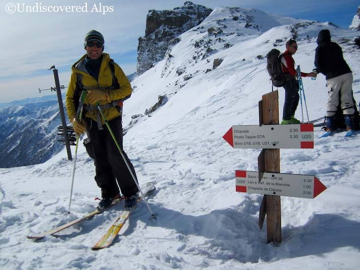 Signs along the Queyras ski tour.  