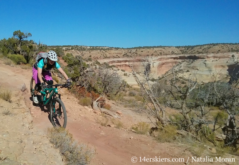 Brittany Walker Konsella mountain biking Western Rim Trail near Fruita.