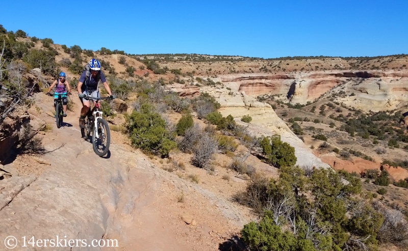 Mountain biking Rabbit Valley Western Rim Trail near Fruita.