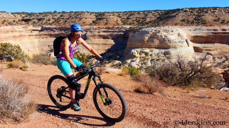 Sara Meiser mountain biking Rabbit Valley Western Rim Trail