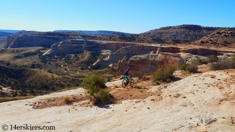 Sara Meiser mountain biking Rabbit Valley Western Rim Trail