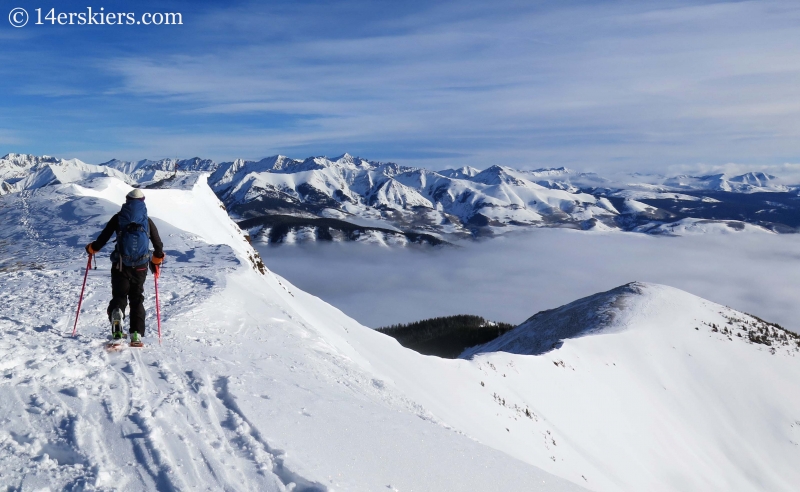 Alex Riedman backcountry skiing on Red Lady in Crested Butte. 